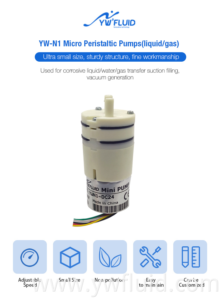 YWfluid Micro Diaphragm Pump Supplier with 12v/24v BLDC Motor High performance Used for liquid/gas transfer suction